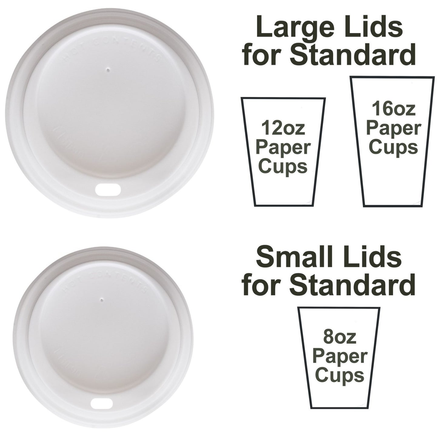 Plastic lids for paper cups