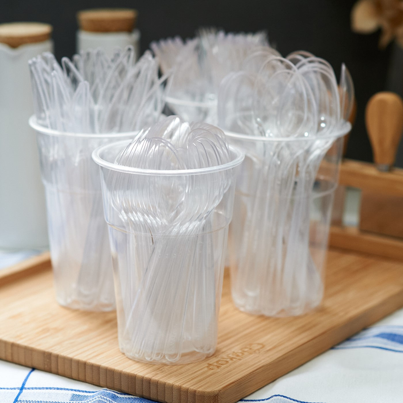 clear plastic cutlery