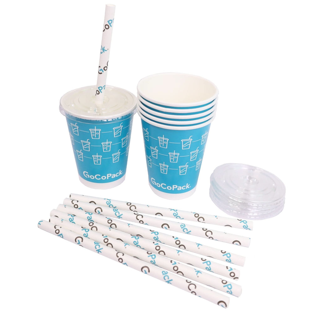 
                      
                        GoCoPack Paper Smoothie Cups Set - Ideal for Smoothies, Milkshakes, and Cold Drinks Includes Lids and Straws, Available in 10oz (284ml) or 12oz (340ml), Can Be Purchased In a Sets of 30 or a Box of 600 - GoCoPack
                      
                    