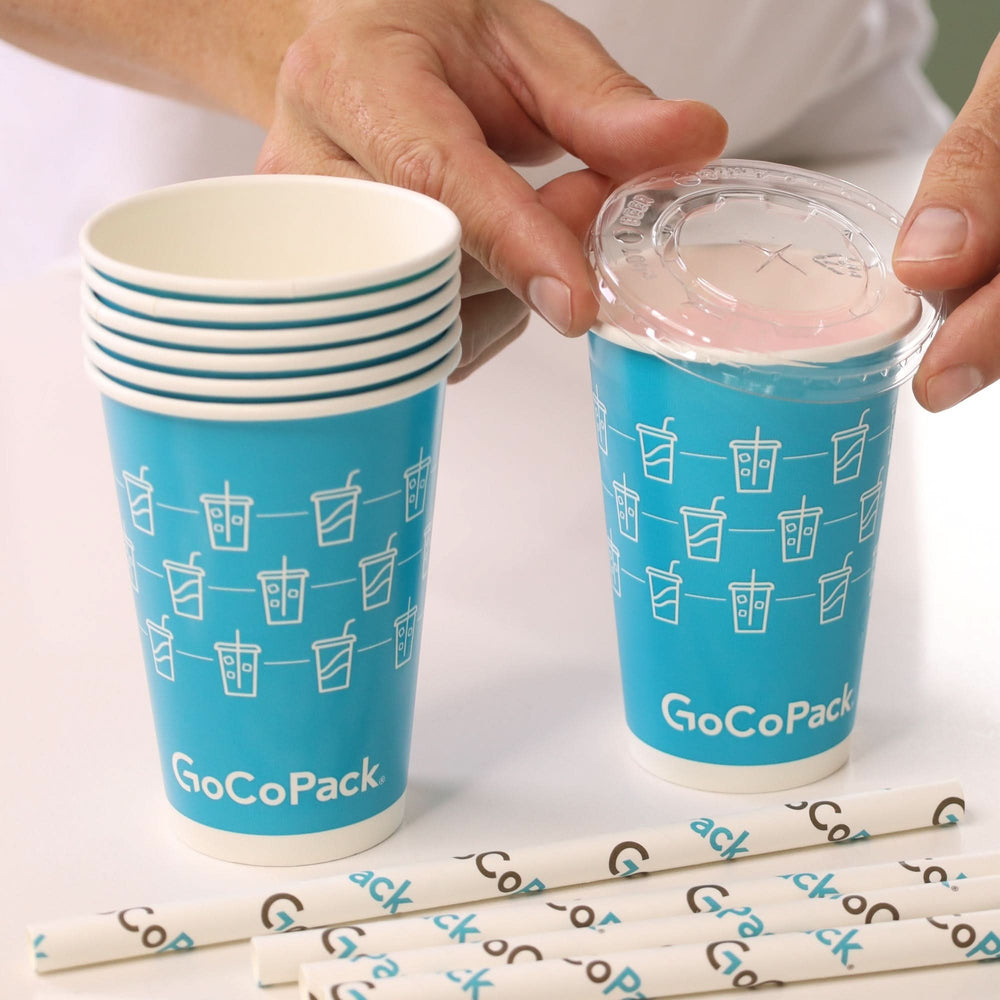 
                      
                        GoCoPack Paper Smoothie Cups Set - Ideal for Smoothies, Milkshakes, and Cold Drinks Includes Lids and Straws, Available in 10oz (284ml) or 12oz (340ml), Can Be Purchased In a Sets of 30 or a Box of 600 - GoCoPack
                      
                    