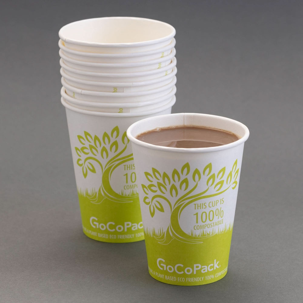 
                      
                        GoCoPack Single Wall 100% Compostable Paper Cups - Available In 8oz (227ml) Or 12oz (340ml) - GoCoPack
                      
                    