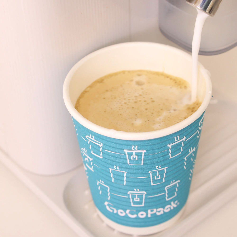 
                      
                        GoCoPack Spiral Wall Paper Cups with Lids & Stirrers - Available in 8oz (227ml) or 12oz (340ml) - Triple - Wall for Heat Protection - Ideal for Hot Drinks - Come in Sets of 30 or Box of 300 (10 Sets) - GoCoPack
                      
                    