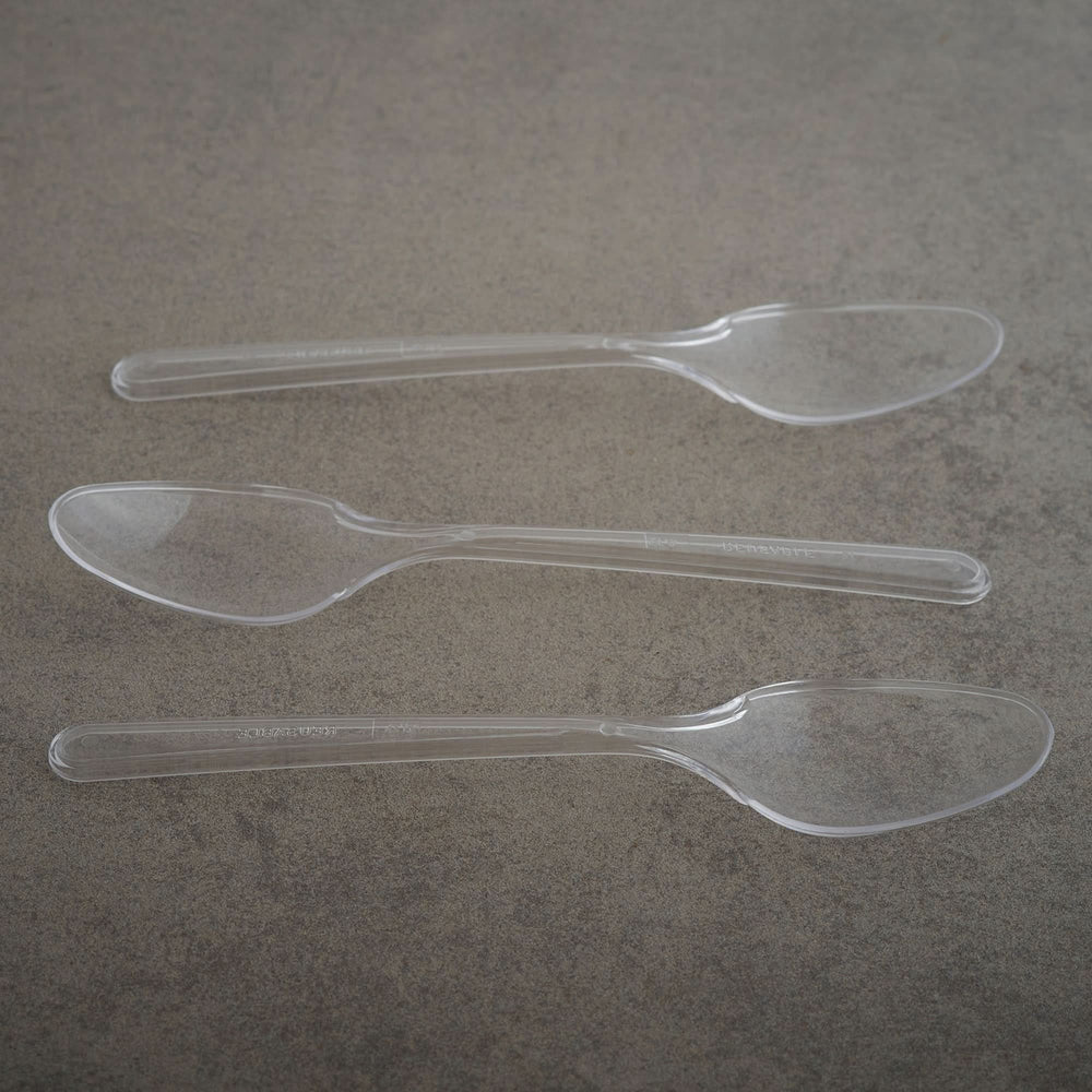 
                      
                        Plastic Cutlery: Pack of 100 (15cm~6 Inches) Clear Reusable Plastic - Tea Spoons - GoCoPack
                      
                    