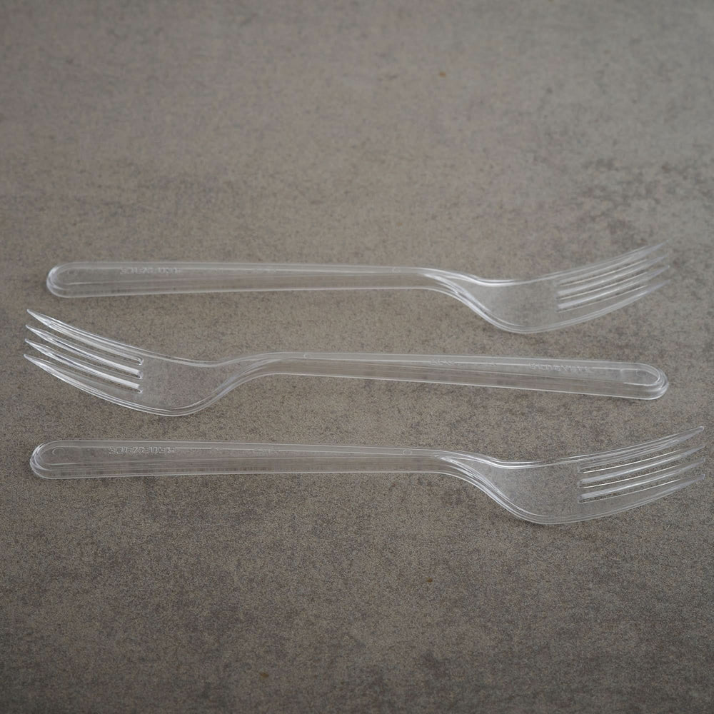 
                      
                        Plastic Cutlery: Pack of 100 (18cm~7 Inches) Clear Reusable Plastic - Forks - GoCoPack
                      
                    