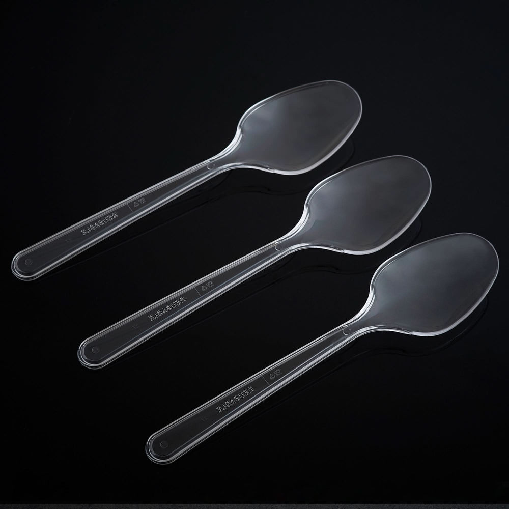 
                      
                        Plastic Cutlery: Pack of 100 (18cm~7 Inches) Clear Reusable Plastic - Spoons - GoCoPack
                      
                    