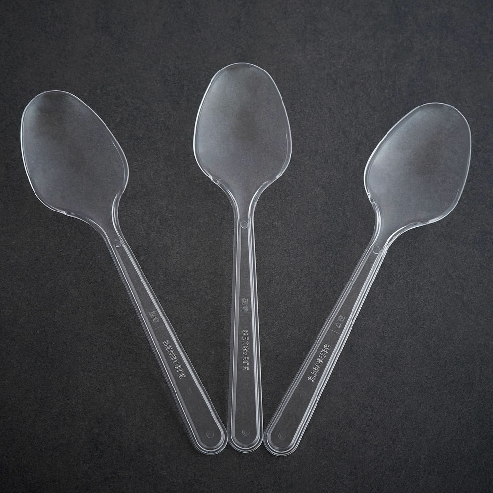 
                      
                        Plastic Cutlery: Pack of 100 (18cm~7 Inches) Clear Reusable Plastic - Spoons - GoCoPack
                      
                    