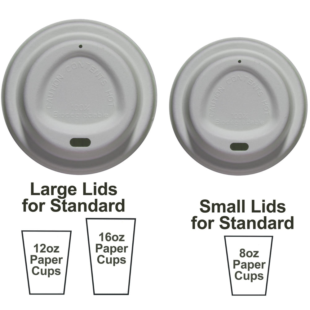 
                      
                        White Bagasse Sip Lids For Paper Cups - Eco - Friendly - 100% Compostable and 100% Biodegradable - Available In Small to Fit Standard 8oz Cups Or Large to Fit Standard 12oz - 16oz Cups - GoCoPack
                      
                    