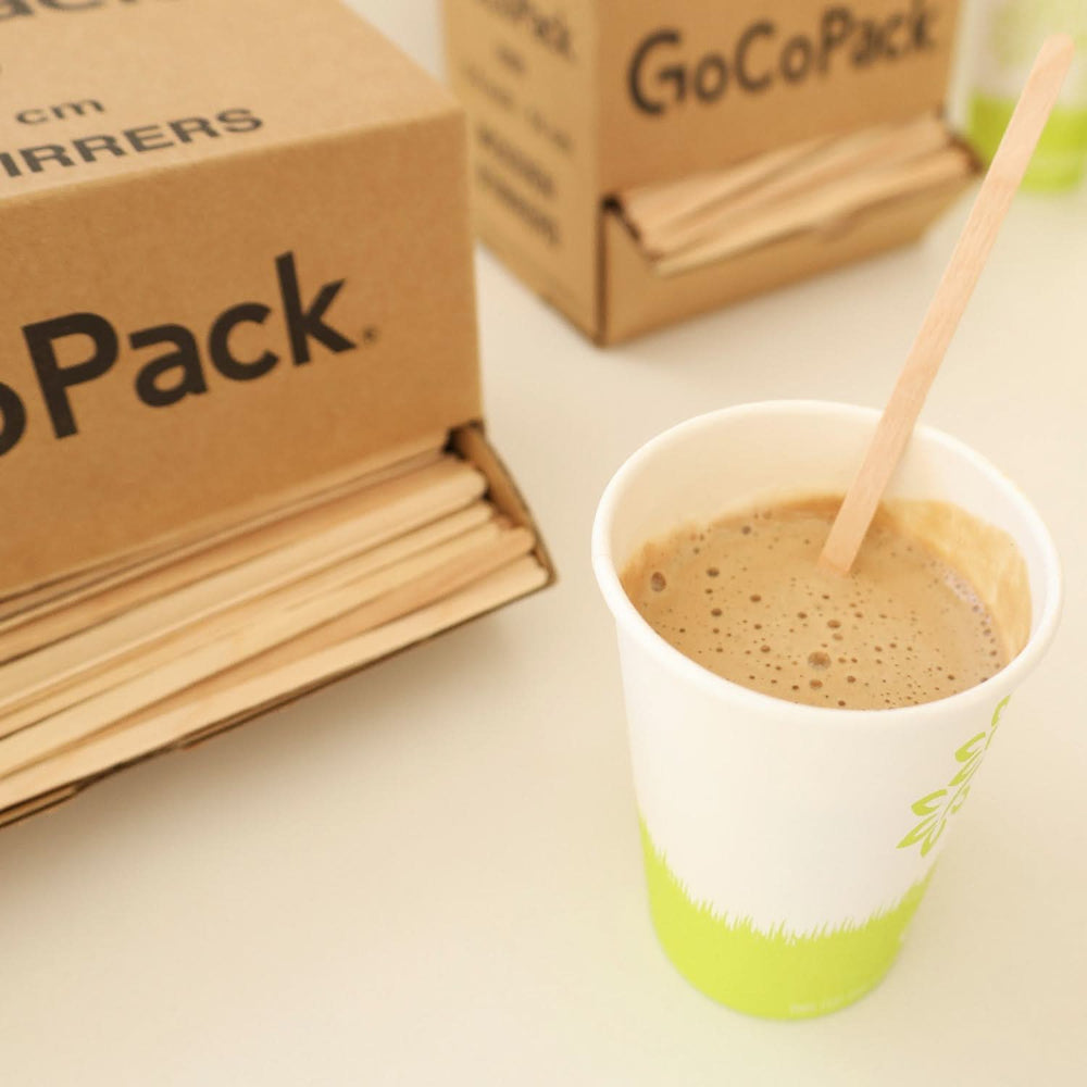 
                      
                        Wooden Coffee Stirrers - Eco - Friendly: Compostable and Biodegradable - Pack of 1000 in Dispenser Box with Drawer for Easy Dispensing - Available In 5.5" (14 cm) and 7" (18cm) - 5.5" (14 cm) - GoCoPack
                      
                    