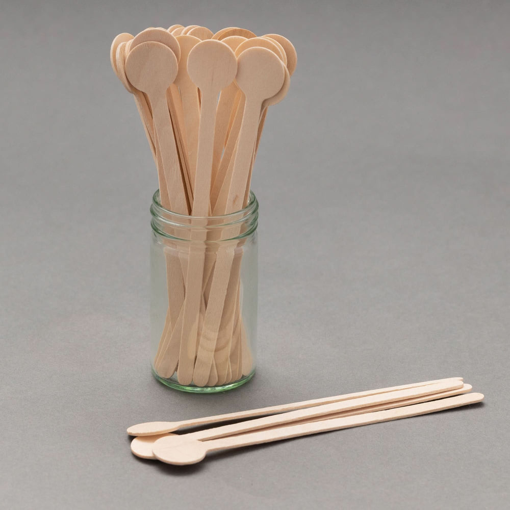 Wooden Disc Stirrers: 6" - 150mm Eco Friendly Wooden Cocktail Disc Stirrers - GoCoPack